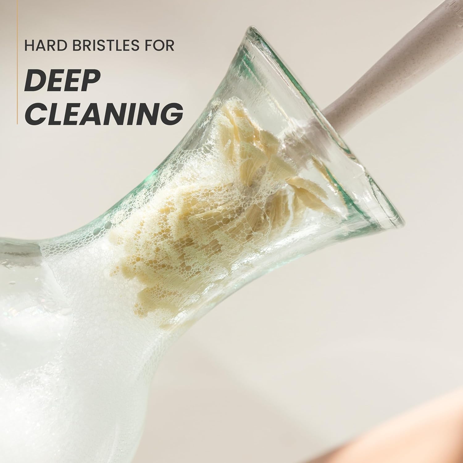 Vigar Zeroline 10.2" Long Bamboo Dish Brush, Ideal Dish Brush for Cups, Wine Glass, Tumbler, Blender Bottles, and Glass Water Bottles for The Kitchen