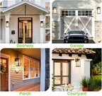 Aipsun Outdoor Wall Lantern 2 Packs with Dusk to Dawn Sensor, Matte Black Sensor Exterior Light Fixtures,Exterior Wall Sconce with Clear Glass Shade(2700K E26 Bulbs Include)