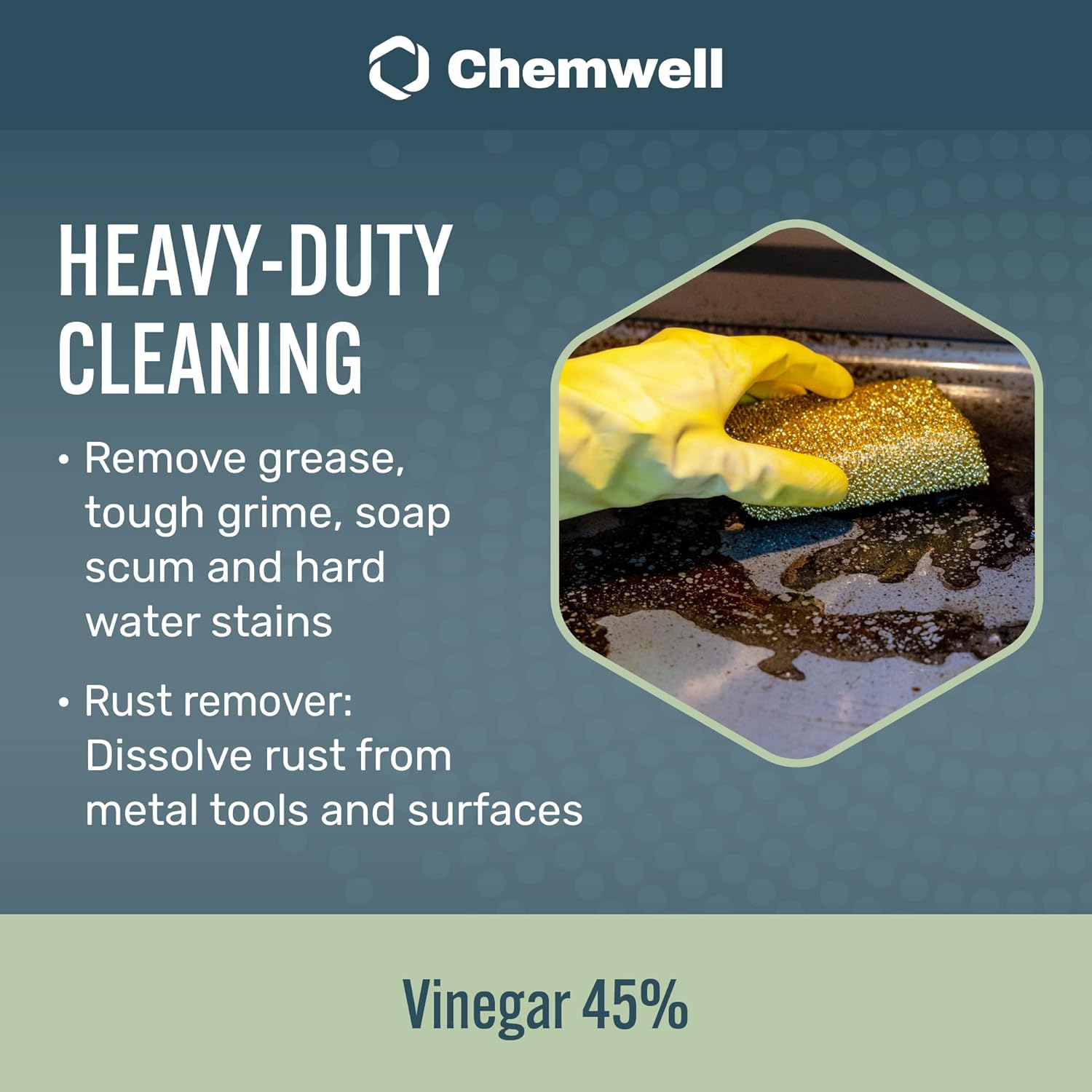 45% Vinegar 4 Gallons (4 Pack, 1 Gallon) - General Purpose All-Natural Multi-Surface Cleaner for Home, Patio & Commercial - High Performance, Powerful Concentrated Acetic Acid - Made in USA