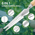 Berry&Bird Gardening Hand Tool Set - 3PCS Stainless Steel Garden Tool Kit Multifunctional Tool with Wooden Handle Trowel, Fork & Weeder for Weeding Planting Transplant, Ideal Garden Gift for Women&Men