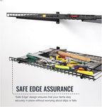 2 Pack Garage Wall Mounted Shelf, 27.6" x 11.4" Heavy Duty Wall Storage Shelves for Garage, Workshop, Laundry Room and Kitchen, Max Load 50 lbs (Black,2 Pack)