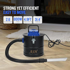 Ash Vacuum Cleaner -2.6 Gallon Fireplace Ash Vac with 800w Powerful Hose Non-Woven Dust Separator | Dry Stove Vacuum for Fireplaces Pellet Grill Wood Stove Fire Pits Blue