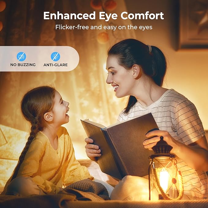 Dimmable E26 Edison Bulbs 2700K Warm White, 6W Equivalent to 60 watt E26 LED Bulb, ST58 Vintage Light Bulbs, 600LM, 90+ CRI, E26 Base, Clear Glass, 18 Pack