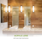 ASD LED 24" Vanity Flush Mount Light Fixture, Linear Bathroom Lighting Bar | 3CCT, Dimmable, Energy Star, ETL Listed | 25W 1950LM 3000-5000K 120V | Long Tube Bath Wall Sconce Over Mirror | Black