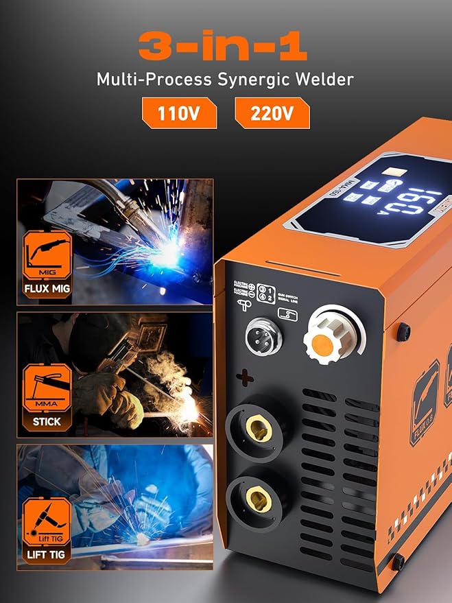 Rubik Mini 160A Stick Welder 110/220V, 3 in 1 Welder Machine MIG/MMA/Lift Tig, Portable ARC Welding Machine with IGBT Inverter, Digital LCD Dispaly Welder. （Not Spool Gun）