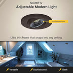 NUWATT | 16 Pack | Bronze 3 Inch Round Adjustable LED Ceiling Light Gimbal Recessed Lighting Dimmable Canless Light 5CCT 2700K | 3000K | 3500K | 4000K | 5000K 8W 600 Lumens IC-Rated Wet Rated 120V
