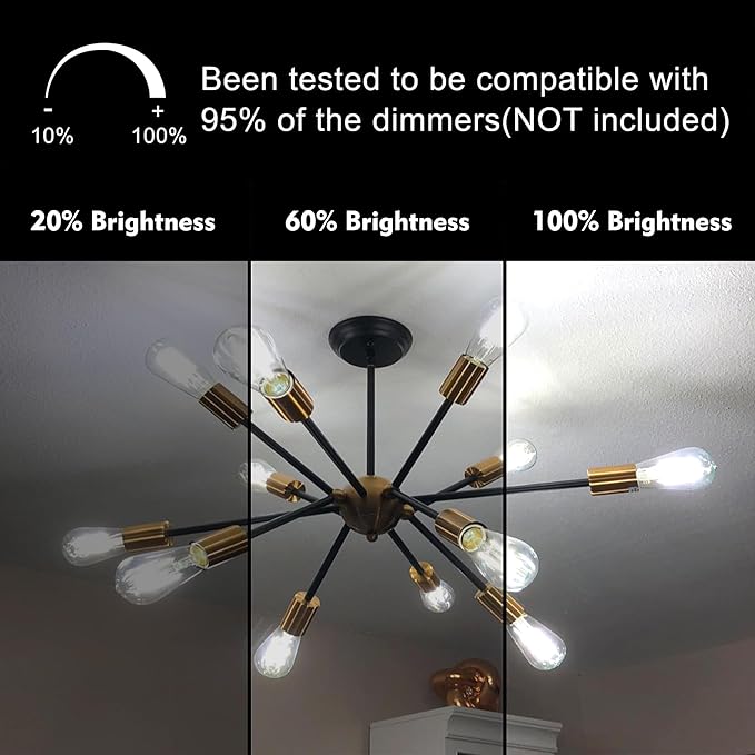 TJOY 32 Pack Vintage Edison LED Light Bulbs, Dimmable, 60W Equivalent, E26 Medium Base, 5000K Daylight, ST58, 8W, 800LM, Ultra-Bright, 80+CRI, Antique Decorative Filament, Clear Glass