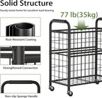 Laundry Hamper 3 Section, 145L Rolling Laundry Sorter Basket with Wheels, 3 Compartment Clothes Organizer Cart, Pull-Out Removable Bags for Laundry Room, Bathroom, Bedroom, Black