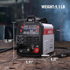 ANDELI 135Amp MIG Welder 110V/220V Dual Voltage, Portable Gasless Welder Flux MIG/Lift Tig/Stick 3-in-1 Multiprocess Welder LED Digital Display Welding Machine IGBT Inverter Welder