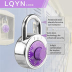Combination Lock, LQYN Standard Dial Combination Lock, Pack of 60; Purple Turnplate, 2 in. Wide, Fixed Three Digital Combination, for School, Gym & Locker, Toolbox, Gate