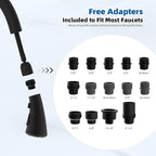 Hibbent Curved Pull Down Kitchen Faucet Head Replacement, 3-Function Kitchen Sink Spray Nozzle with 14 Adapters, Anti-Splash, Compatible with Kohler Bent Faucets, Oil-Rubbed Bronze