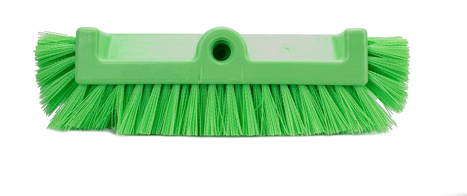 SPARTA Multi-Level Tile Scrub Brush 12" Wide Brush Head, Heavy-Duty Tile Cleaning Brush with End Bristles for Commercial Tiles, Tubs and Floor, Plastic, 12 Inches, Lime