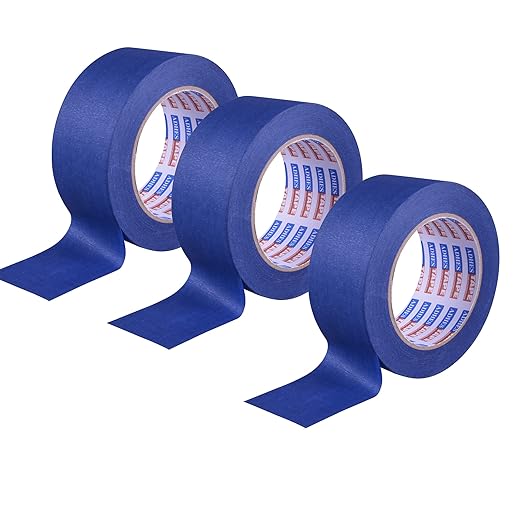 ADHES Blue Painters Tape,Blue Tape,Masking Tape for Painting,Paint Tape,Anti uv,no Residue Outdoor 1.88 inch x 60 Yard