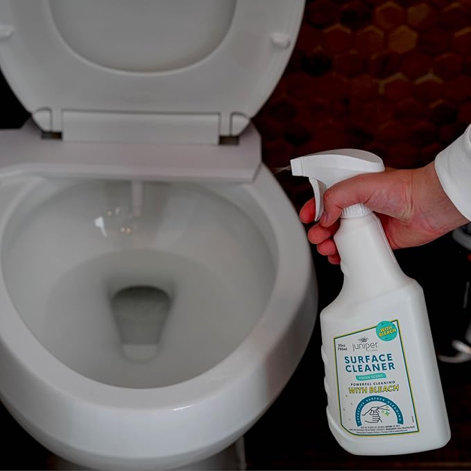 Juniper, Surface Cleaner With Bleach, All-Purpose Cleaner for Bathroom, Kitchen, Toilet, 25 Fl. Oz Trigger Spray Bottle, (Pack of 2), Total 50 Ounce