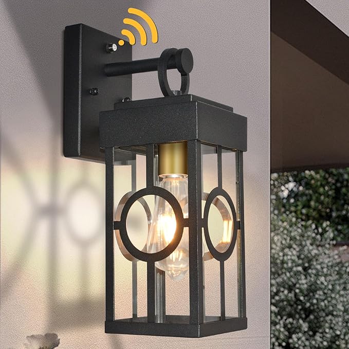 ALVIME Dusk to Dawn Outdoor Wall Light Fixtures, Exterior Light Fixture, Outdoor Wall Sconce, Porch Outside Lights for House, Entryway, Front Door, Backyard, Garage, E26 Base&High Strength Clear Glass