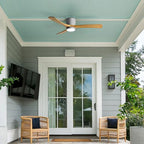 36in Quiet Ceiling Fans with LED Lights Remote ETL Ceiling Fan Lights Living Room Bedroom ‎Remote Ceiling Lighs Fan Lighting 6 Gear Wind Speed Grey Ceiling Fan Wooden Fan Blades