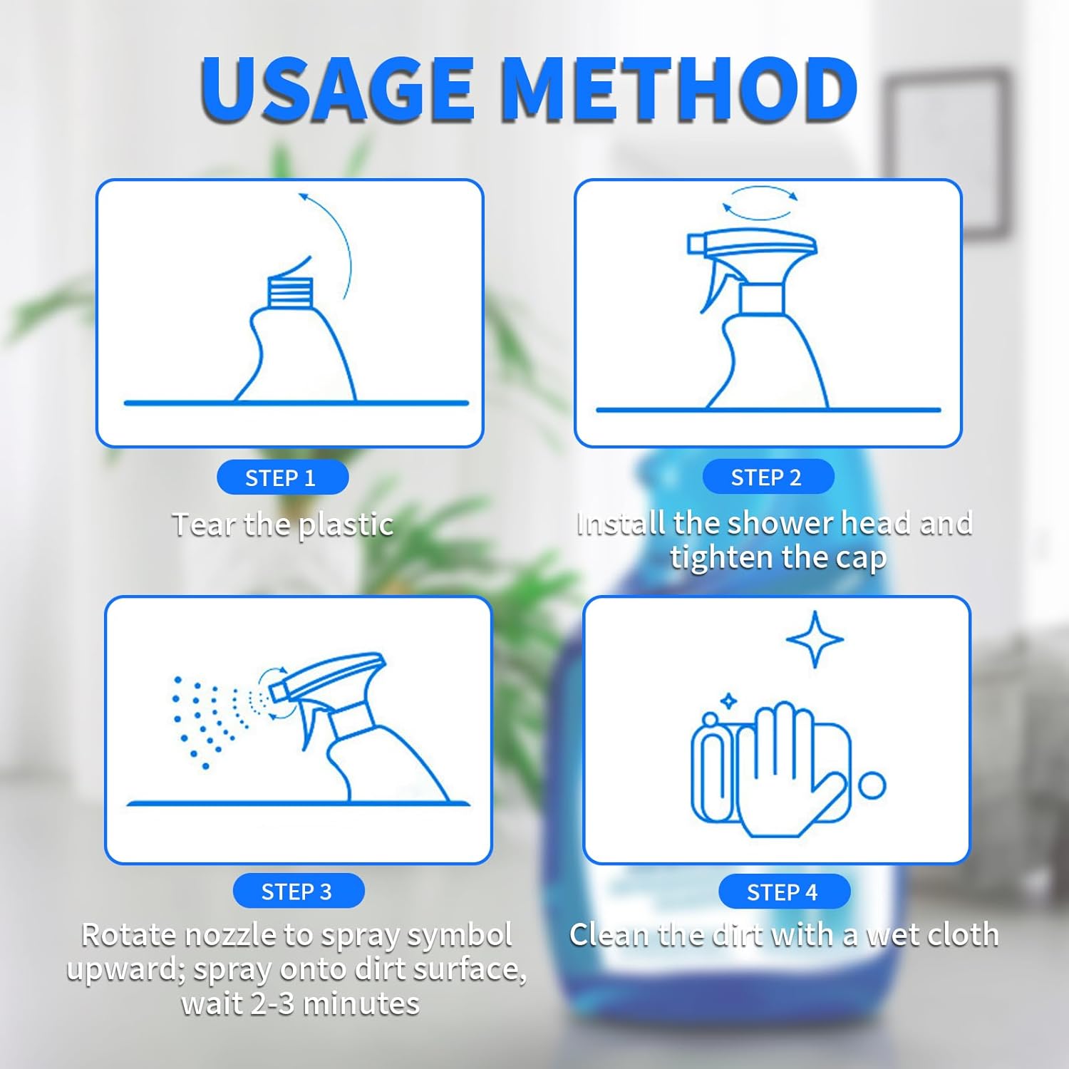 Glass Cleaner Spray, Streak-Free Shine Glass Cleaner, Window Cleaner Spray, Makes Glass Shining and Stunning, for Windows, Mirrors, Indoor and outdoor glass surfaces (2 PCS)