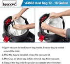 VF3502 Shop Vac Bags - Compatible with Ridgid Wet Dry Vacuum, 12-16 Gallon Replacement Filter Bags (6 Pack)
