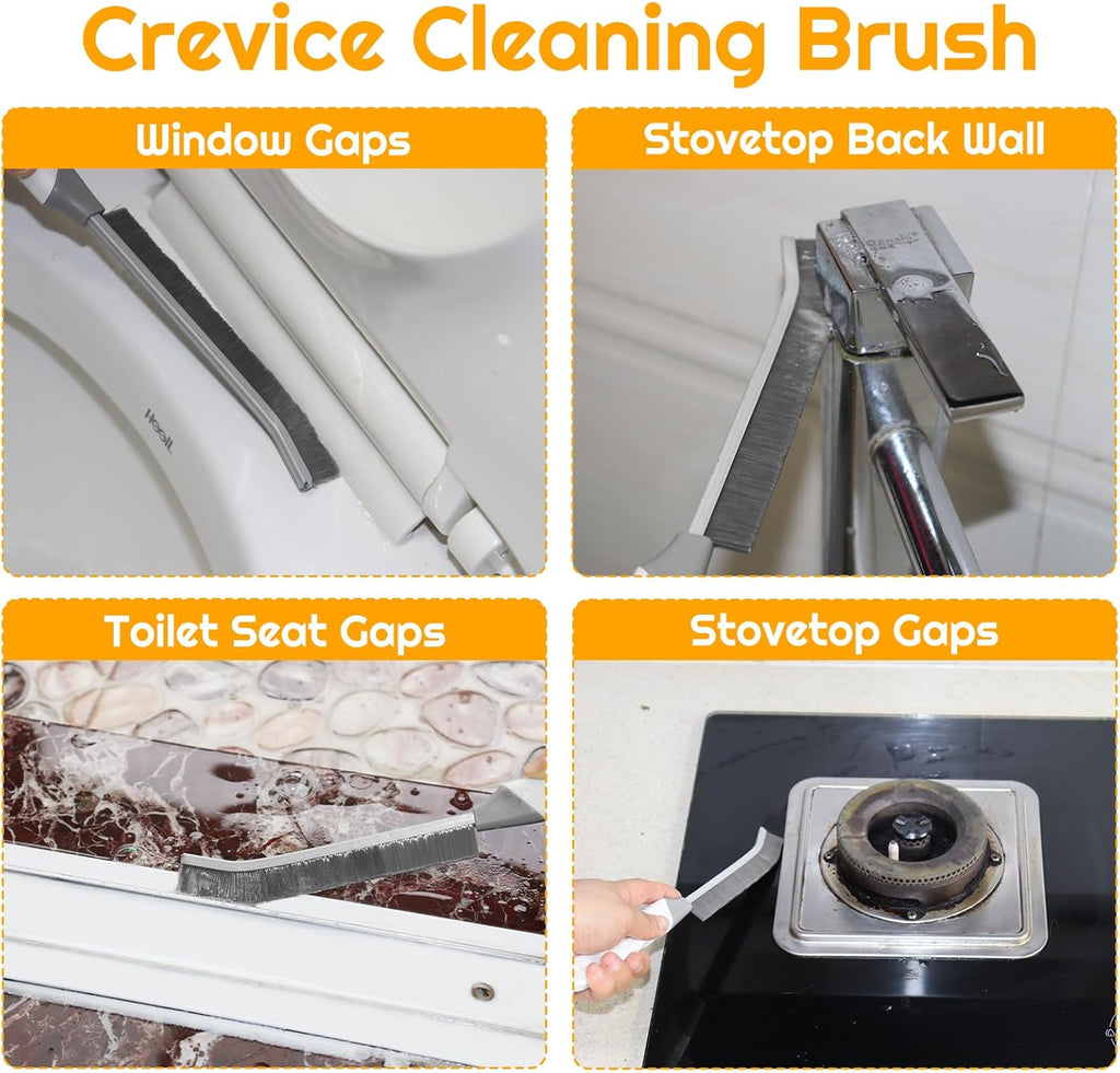 Household Thin Cleaning Brushes,2pcs Hard Bristle Grout Scrub Brush Tool for Cleaning Tight Spaces in Home Kitchen Bathroom