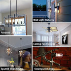 3.2 Inch 3000K Warm White E26 LED Bulb 60 Watt Equal, AC 120V 600LM Edison Bulbs Dimmable, 6W T10 T30 Tubular Filament Light Bulbs Clear Glass for Fan Pendant Wall Light, UL Listed-4 Pack