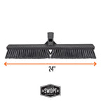 SWOPT 24” Standard Multi-Surface Push Broom Head — Indoor and Outdoor Push Broom — Cleaning Head Interchangeable with All SWOPT Cleaning Products for More Efficient Cleaning and Storage