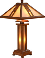Bieye SS036 Lampshade Support with Finial for Tiffany Style Stained Glass Floor Lamp Table Lamp (G3/8 110mm Wooden Cube)