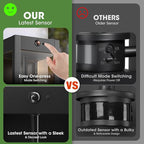 15.3" Large Motion Sensor Outdoor Wall Lights 2Pack, Dusk to Dawn Porch Lights Outdoor Wall Sconces,3 Lighting Modes Black Exterior Lighting Fixtures, Outside Lanterns for House Garage,None-Bulb