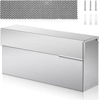Stainless Steel Mailboxes for Outside 14.5'' x 7.1'' x 3.75'' Wall Mounted Large Capacity Mailbox Silver Rust Proof and Rainproof Steel Drop Box