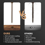 Wood Screws 3-1/2 Inch, FIXLINK Deck Screws #10 x 3-1/2", 310 PCS, Epoxy Coated, T25 Star Bit Above 1500 Hour Salt Spray Coating Outdoor Decking Screws Excellent Rust Resistant for Wood Fence, Brown