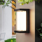 24W LED Outdoor Wall Lights 3 Color Exterior Wall Sconce Outside Light Fixtures Exterior Porch Wall Lighting with Double Shade, Modern Matte Black Wall Lamps for Patio Front Door Entryway, 1-Pack
