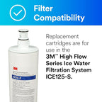 3M HF25-S High Flow Series 3M Genuine Replacement Filter Cartridge for ICE125-S Water Filter System, Reduces Chlorine, Taste and Odor, Scale, and Particulate 1 Micron, 1.5 gpm, 5615203
