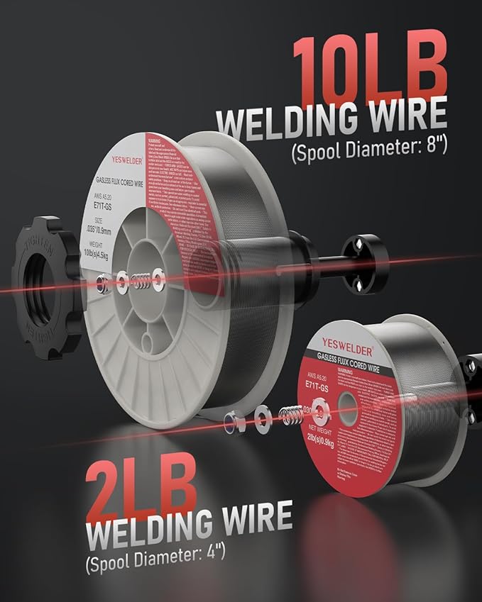 YESWELDER 165A MIG Welder, Flux Core MIG/Gas MIG/Lift TIG/Stick 4 in 1 Multi-process Welding Machine, LED Digital Display Synergic Control 110V/220V Dual Voltage MIG-165DS PRO
