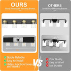 IZORRO Bathroom Vanity Light Fixture, 4-Light 27.5 Inch Black and Gold Bathroom Light Fixtures Over Mirror, with Clear Glass Shade, Modern Farmhouse Vanity Lights, Rustic Restroom Lighting Fixtures