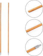 Matthew Cleaning Commercial 60inch Screw On Mop Handle for Floor Cleaning Heavy Duty Mop Head Replacement Holder Industrial Grade Lacquered-Wood Handle with Threaded Metal Tip - 12 Pack