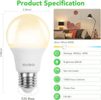 BUBO 36 Pack A19 LED Light Bulbs, 60 Watt Equivalent LED Bulbs, Warm White 3000K, 800 Lumens, E26 Standard Base, Non-Dimmable, 8W Warm White LED Bulbs for Bedroom Living Room Home Office