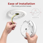 Hardwired Interconnected Smoke and Carbon Monoxide Detector Combo, 2 in 1 Smoke and CO Detector with Replaceable Batteries Back Up, AC Smoke and CO Alarm, Voice Alert, Self-Check, 3 Pack