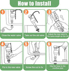Saillong 2 Pack Toilet Fill Valve Replacement, Height Adjustable Universal Toilet Tank Flusher Replacement Kit, Leak-Proof Easy Install Fill Valve Repair Kit