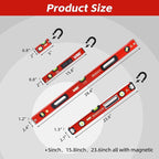 WBE 4-Piece Torpedo-Level Set with Magnetic, Digital-Leveler with LCD Display, 4.7", 16", 20", 40" Aluminum Alloy Spirit Level-Set with Carrying Bag, Bubble Vials Ruler for 45/90/180 Degree.