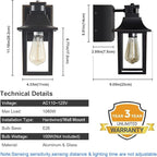 Porch Lights with GFCI Outlet,Dusk to Dawn Motion Sensor Outdoor Lights,3 Light Modes Black Front Door Lights,Waterproof Outside Wall sconces for House Patio Garage (2 Pack)