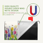 Spring Tulip Floral Mailbox Covers Magnetic Large Size 25.5 X 21 Inch Summer Spring Flower Butterfly Mailbox Cover Oversized Post Box Cover Wraps for Home Yard Decorations