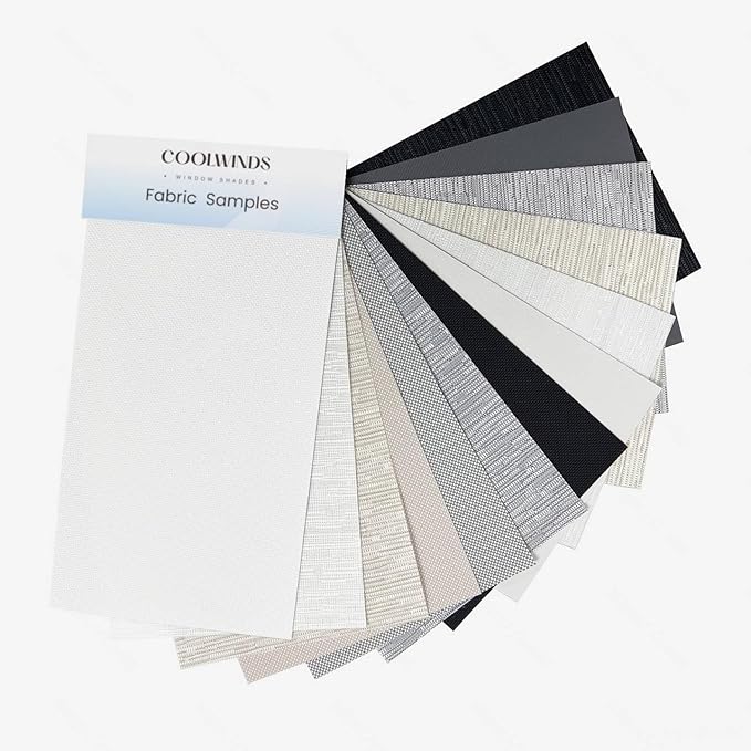 Motorized Blinds with Remote Cordless Automatic Motorized Shades Custom Blinds for Windows Smart Curtains Compatible with Alexa Google Home(,Fabric Samples)