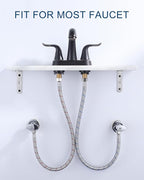 ALEASHA 24'' Long Faucet Connector, Stainless Steel Braided cUPC Faucet Supply Lines G1/2" FIP x 3/8" Compression Sink Hose Attachment Toilet Water Hose Replacement Parts 2 PCS