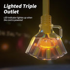 25 FT 12/3 Gauge Outdoor Extension Cord with Multiple Outlets Light Indicator, Flexible 3 Outlet Weatherproof Heavy Duty Extension Cord Waterproof Yellow, 15A 1875W 12AWG SJTW, ETL Listed