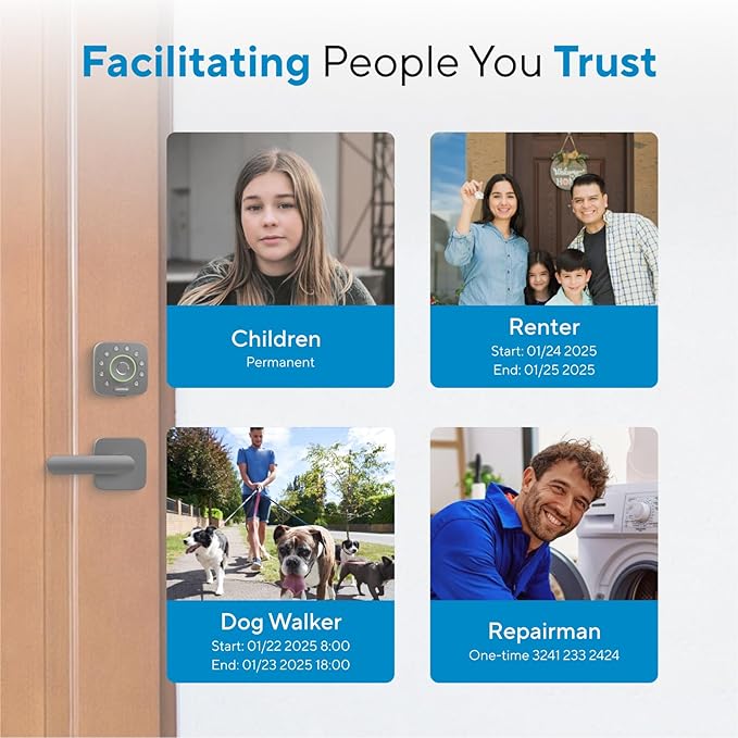 ULTRALOQ U-Bolt Pro WiFi Smart Lock with Handle, Fingerprint Smart Front Door Lock Set with Sensor, Keyless Entry Deadbolt with 2 Lever Handles, Auto Unlock, App Control, ANSI Grade 1, Easy Install