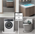 Silicone Wet Room Bathroom Floor Seal Screen Door Seal Strip Shower Dam Prevents Overflow of Water | Waterproof Self-Adhesive and Bendable Waterproof Strip for Wet and Dry Separation (White-120inch)