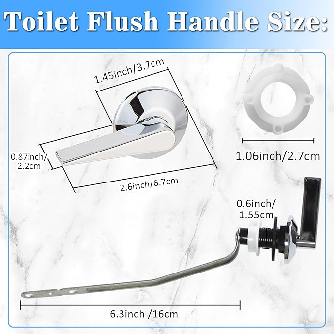 Side Mount Toilet Handle Replacement Compatible with Kohler ‎K-11069/1067577-CP Archer Collection Toilet Tank Flush Trip Lever, Polish Chrome