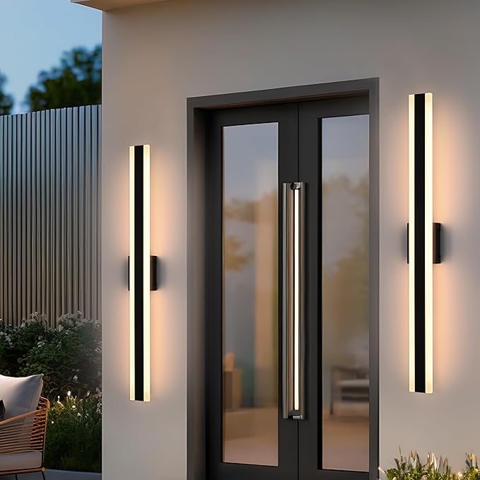 TODOLUZ 2-Pack 40-Inch LED Long Outdoor Wall Light Fixture, 30W IP65 Waterproof Exterior Linear Wall Mount Lighting, 5 Color Temperature Mode (3000K/3500K/4500K/5000K/6000K)