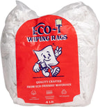 4 lb Bag Eco-T Paint Rags - White T-Shirt Material, 100% Recycled, Eco-Friendly, High Absorbency, Low Lint, Low-Cost, Painting and Cleaning Cloth