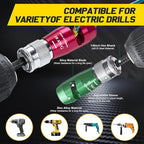 Wire Stripper for Drill - 2025 Upgraded Electric Wire Stripping and Twisting Tool for AWG 14-12-10, Wire Stripper Tool for Power Drill, Nut Twister Stripping and Connector Kit (6PCS)