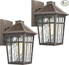 Darkaway Outdoor Sconce Lights Wall Light Fixtures, Exterior Porch Light Outdoor Sconce Anti-Rust Waterproof Aluminum Outside Light with Water Ripple Glass for Patio Yard Doorway Garage